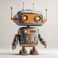 Vintage robot with a retro design and metallic finish.