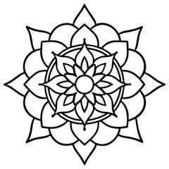 Dharma Mandala line art vector