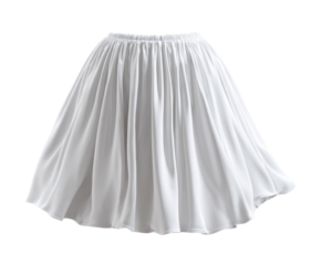 Elegant white skirt flowing gracefully with soft fabric design