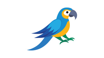 Macaw bird with vibrant feathers spreading wings perfect for rainforest and parrot themed art Vector illustration.