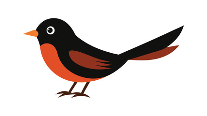 Nightingale bird singing on a branch perfect for poetry inspired and melodious songbird visuals Vector illustration.