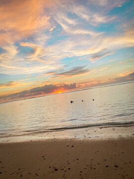 Sonnenuntergang &uuml;ber dem Meer von Mauritius