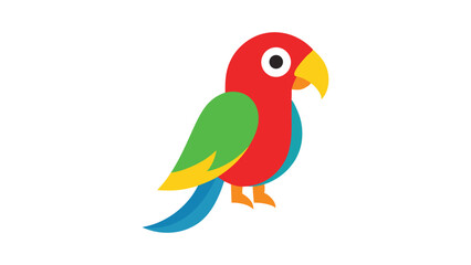 Parrot bird with vibrant feathers and talking expression ideal for tropical pet and jungle artwork Vector illustration.