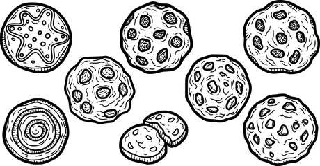 Hand-Drawn Cookie Icons
