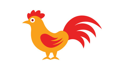 Rooster bird with bold comb and alert pose suitable for morning farm scenes and sunrise concepts Vector illustration.