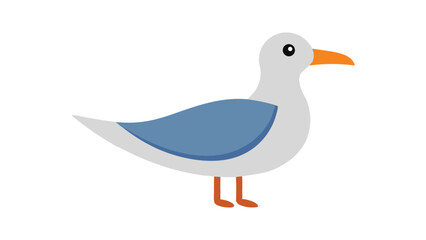 Seagull bird in flight with open wings perfect for coastal views and marine life illustrations Vector illustration.