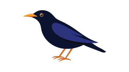 Starling bird in flock motion or perched ideal for murmuration and seasonal migration scenes Vector illustration.