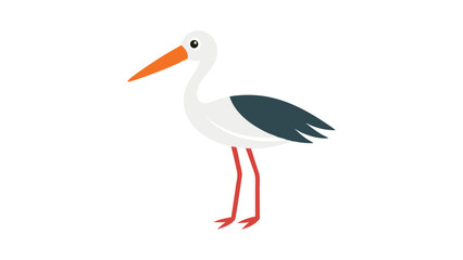 Stork bird carrying bundle with long legs great for baby themes and tall wetland bird artwork Vector illustration.