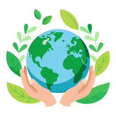 hand holding green earth