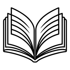 Open Book Line Art Illustration