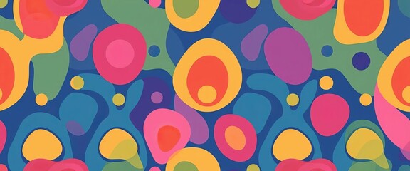 Seamless vector pattern with abstract organic shapes in trendy color palette, graphics, stylish