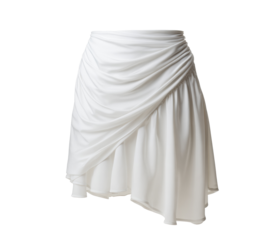 Elegant white draped skirt perfect for casual or formal wear