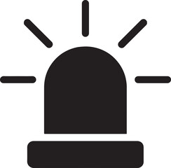 Silhouette vector of an ambulance siren. Perfect for emergency, medical alert, and healthcare safety designs.
