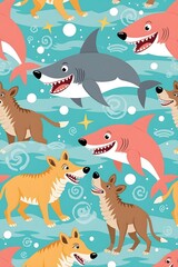 seamless pattern with fishes