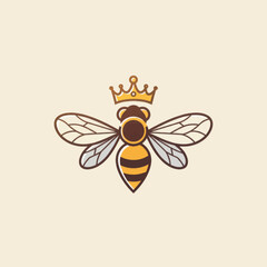Royal Bee Logo with Crowned Design