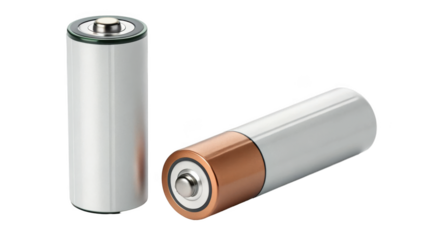 portable power banks, one standing and one laying down