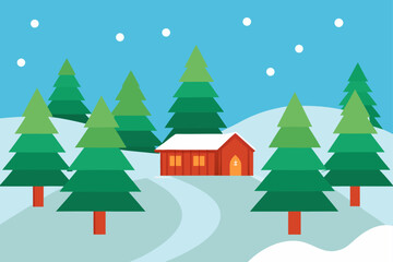 christmas tree farm covered in soft snow