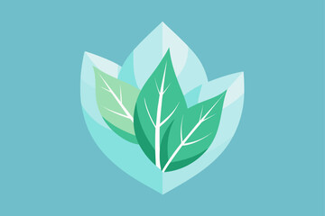 frozen leaves encased in crystal clear winter ice