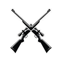 Crossed Hunting Rifles with Scopes Vector Icon
