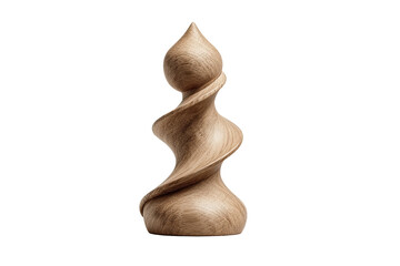 A stylized, spiraling wooden sculpture