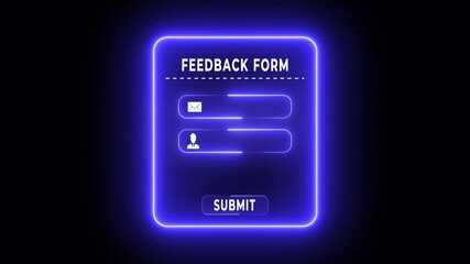 Digital feedback form interface concept on the transparent background. Perfect for customer feedback,  digital onboarding, user experience in web applications. Motion graphics of feedback concept. 