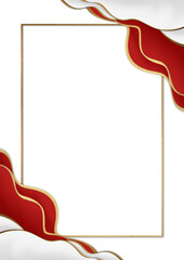 Elegant Red, white and Gold Frame Design Background 
