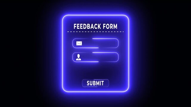 Digital feedback form interface concept on the transparent background. Perfect for customer feedback,  digital onboarding, user experience in web applications. Motion graphics of feedback concept. 