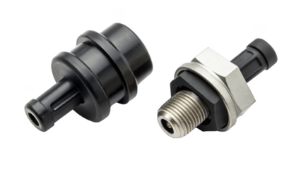  black Oil pressure sensor of car and Oil pressure sensor of car isolated on transparent