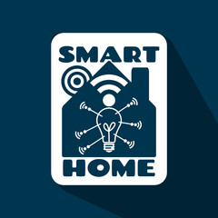 Smart Home Day to celebrate on November 3rd. The icon of a house with a light bulb symbolizes intelligence with a network of circuits and Wi-Fi.