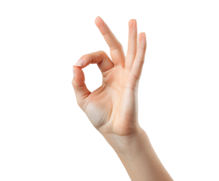 Hand gesture indicating approval or agreement