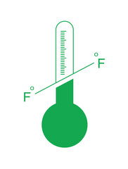 Thermometer Temperature Scale Icon, Celsius and Fahrenheit Weather Vector Illustration