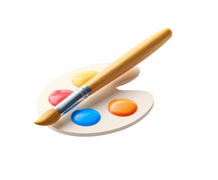 Creative painting session with vibrant colors and a brush