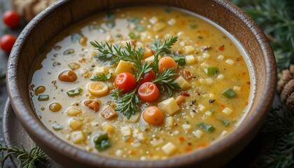 vegetable soup in a bowl