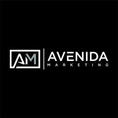 Modern Avenida Marketing Logo on Black Background