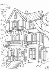 Obraz premium sketch of houses