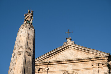 Church and statue, San Vito dei Normanni, Apulia