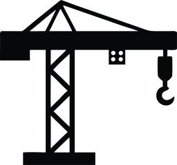 construction and industrial crane with hook  Silhouette