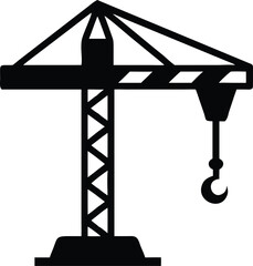 construction and industrial crane with hook  Silhouette
