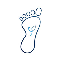 Obraz premium Footprint with leaf symbolizing eco-friendliness and sustainability 