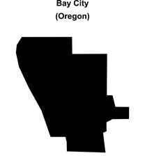 Bay City (Oregon) blank outline map