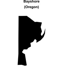Bayshore (Oregon) blank outline map