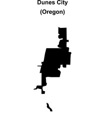 Dunes City (Oregon) blank outline map