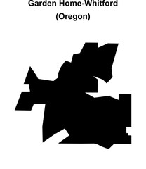Garden Home-Whitford (Oregon) blank outline map