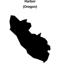 Harbor (Oregon) blank outline map