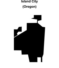 Island City (Oregon) blank outline map