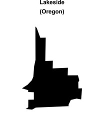 Lakeside (Oregon) blank outline map