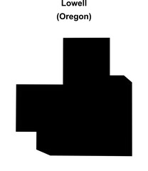 Lowell (Oregon) blank outline map