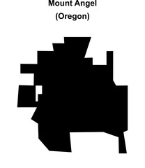 Mount Angel (Oregon) blank outline map