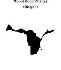 Mount Hood Villages (Oregon) blank outline map