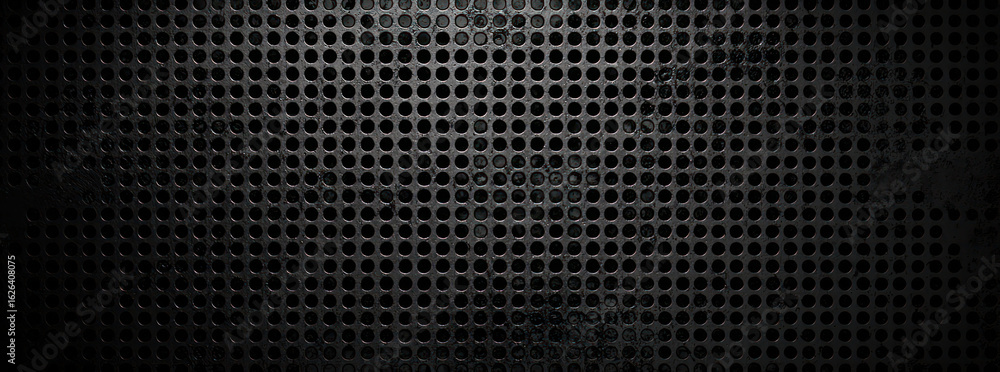 Poster abstract metallic geometric pattern with light effects and dark background